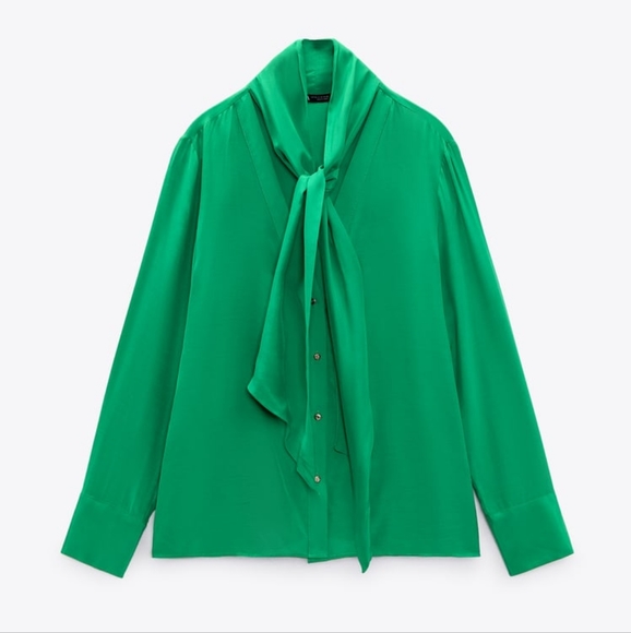 Zara blouse with tied bow - Picture 1 of 5